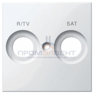 Накладка телевизионной розетки c надписью TV+SAT System M Merten полярно-белый