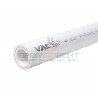 Труба полипропиленовая армированная алюминием VALTEC PP-ALUX - 90x15.0 (PN25, Tmax 95°C, штанга 4 м)