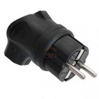 Вилка каучуковая угловая ИЭК 2P+E 16А 250В IP44